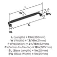 thumbnail image 5 of Amerock Coble 12 inch (305mm) Center-to-Center Matte Black Appliance Pull, 5 of 6