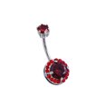 thumbnail image 1 of Sexy Lady ombligo anillo piercing circón imitación perla accesorios para el vientre (rojo oscuro), 1 of 3