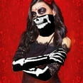 thumbnail image 3 of SKULL FACE MASK + GLOVES SET BIKER FISHING CYCLING W8B1 SKI SKI SKELETON O1R2, 3 of 9