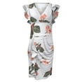 thumbnail image 4 of Leutsin Robe Sans Manches à Ourlet Volanté Froncé à Fleurs Imprimées Col en V pour Femmes, 4 of 5