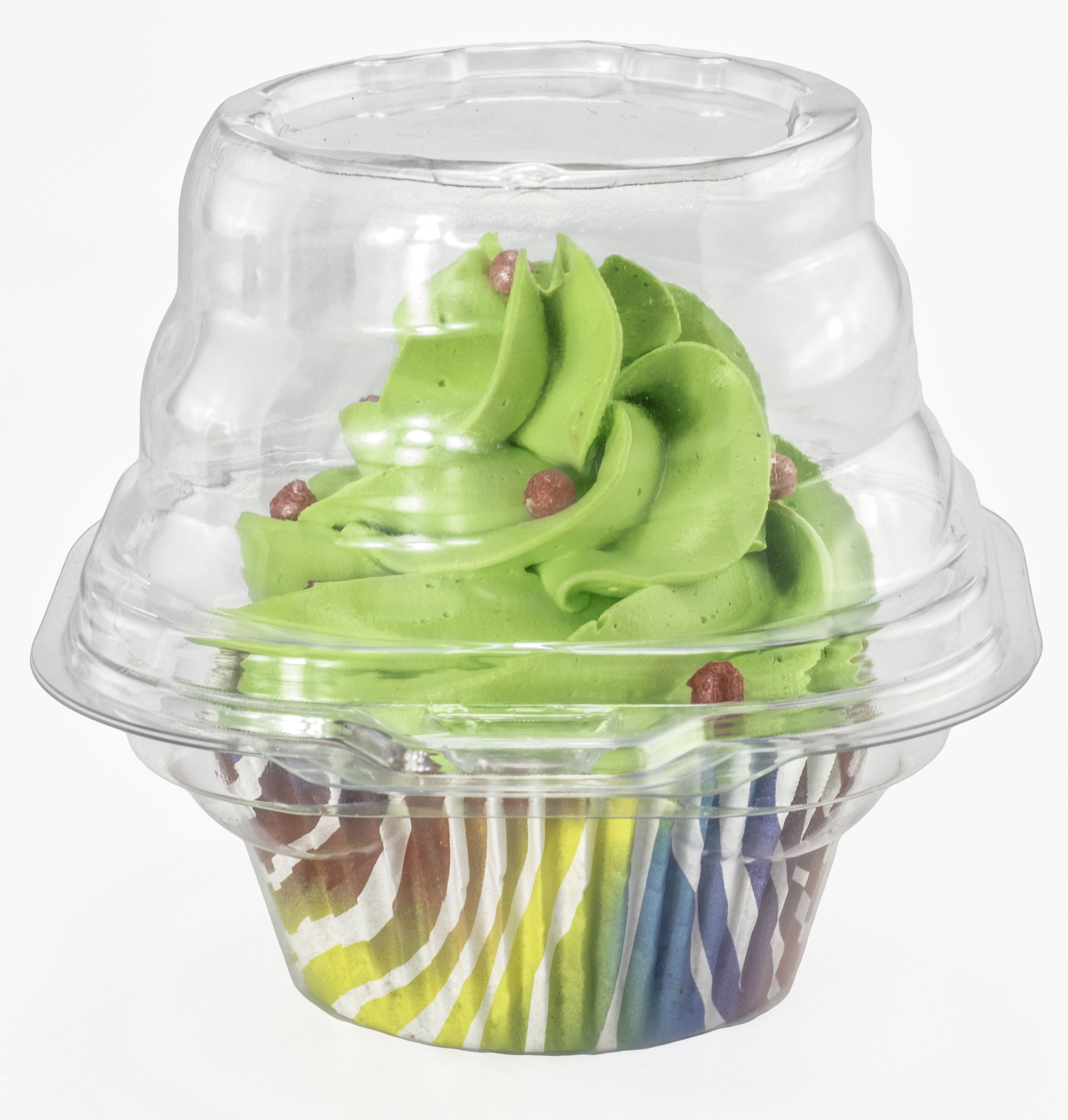 Katgely Individual Cupcake Container -Stackable - Deep Dome - Clear Plastic - BPA-Free - 50 per Pack