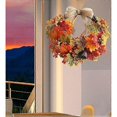 thumbnail image 2 of KAIYANG Corona de otoño, corona de puerta de entrada de cosecha de otoño, hoja de arce artificial, bayas rojas con lazo para decoración de pared, adornos colgantes, Navidad, Acción de Gracias, Harv, 2 of 4
