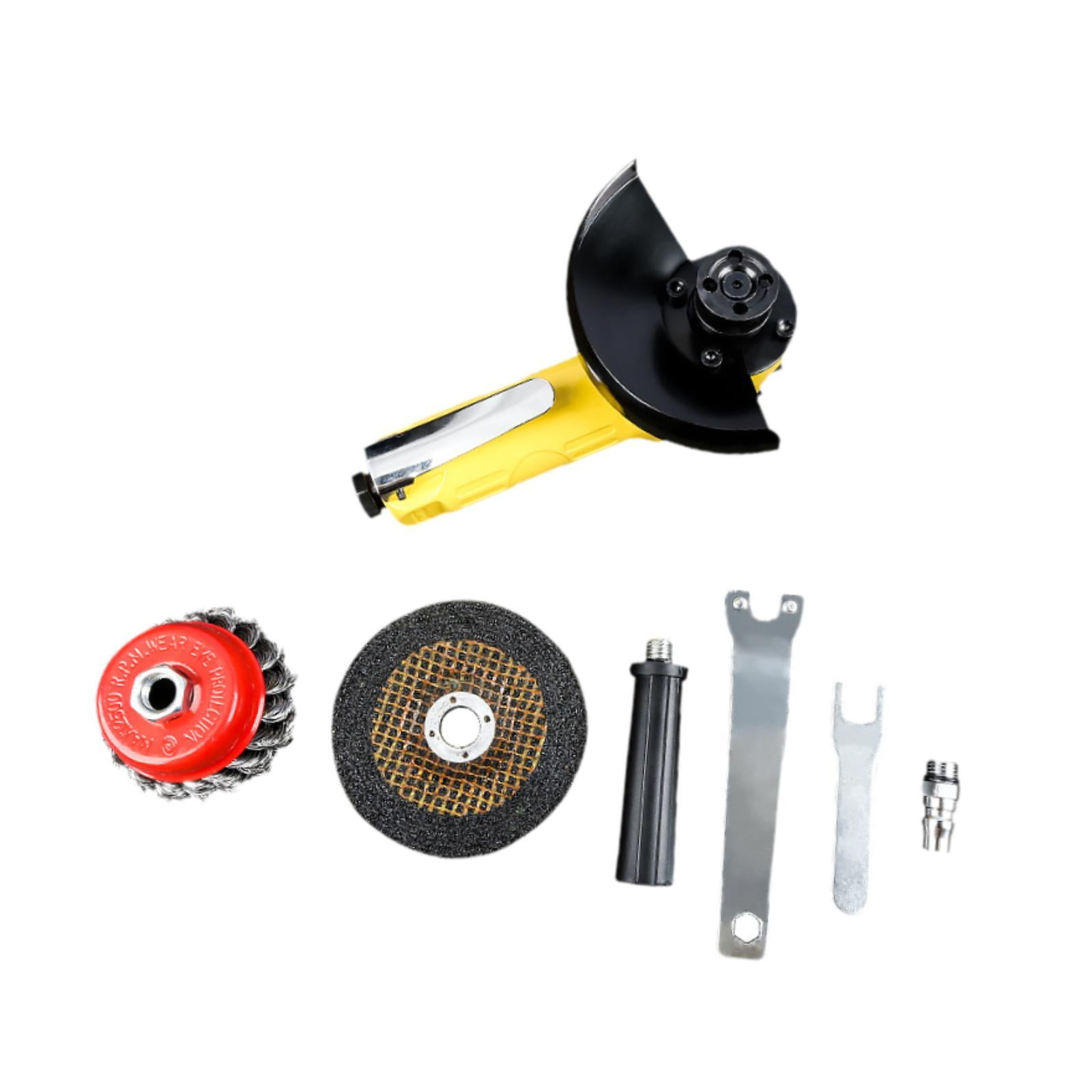 oshhni 4 inch Pneumatic Angle Grinder Rust Remover Press Switch Portable Easy to Assemble High Speed Deruster Polisher for Deburring