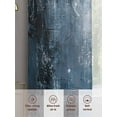 thumbnail image 6 of Abstract Graffiti Sheer Curtains for Living Room Bedroom, Light-filtering Sheer Curtain, Navy Blue White Oil Painting Style Rod Pocket Voile Window Treatment Drapes, 52’’Wx72’’L, 2 Panels Set, 6 of 7
