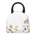thumbnail image 3 of Fuzoiu Watercolor Floral Print Insulated Lunch Bag for Women Men,Adults Lunch Tote with Front Pocket,Lunch Box with Large Capacity,Container Cooler Bag for Work Picnic, 3 of 9