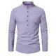 thumbnail image 2 of Blusa y camisa de manga larga con cuello alto para hombre, informal, con botones y rayas, blusa de manga larga con cuello alto, blusa para hombre, 2 of 9