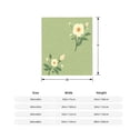 thumbnail image 5 of Durable Soft Flannel Blanket with Floral Design - Cozy White Petals & Orange Centers on Green Background - Perfect for Sofa Travel Bed, 5 of 7