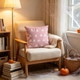 thumbnail image 6 of Aurorax Pink Pillow Covers 18 X 18,Square Decorative Halloween Throw Pillow Covers for Couch Sofa,Pink Ghost Decor for Halloween Home Indoor, 6 of 6