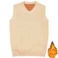 thumbnail image 5 of Jersey grueso con forro polar de estilo coreano informal de invierno para hombre, suéter con cuello en V, chaleco, chaleco para hombre, 5 of 5