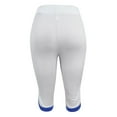 thumbnail image 5 of Dyfzdhu Capri Pants for Women Plus Size Summer Color Block High Waisted Capri Jeggings Stretch Skinny Pants with Pockets White, 5 of 7