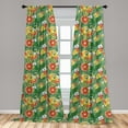 thumbnail image 4 of Ambesonne Orange Pattern Curtains, Summer Citrus Drink, Pair of 28"x95", Jade Green and Scarlet, 4 of 4