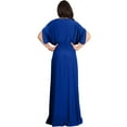 thumbnail image 5 of KOH KOH Long Bridesmaid Formal Short Sleeve V-Neck Full Floor Length Flowy Cocktail Summer Evening Wedding Guest Party Tall Maxi Dress Gown For Women Cobalt Royal Blue Small US 4-6 NT026, 5 of 6