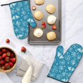 thumbnail image 2 of TEQUAN Oven Mitts, Blue Background Romantic Love Pattern Heat Resistant Microwave Oven Gloves, Set of 2, 2 of 7