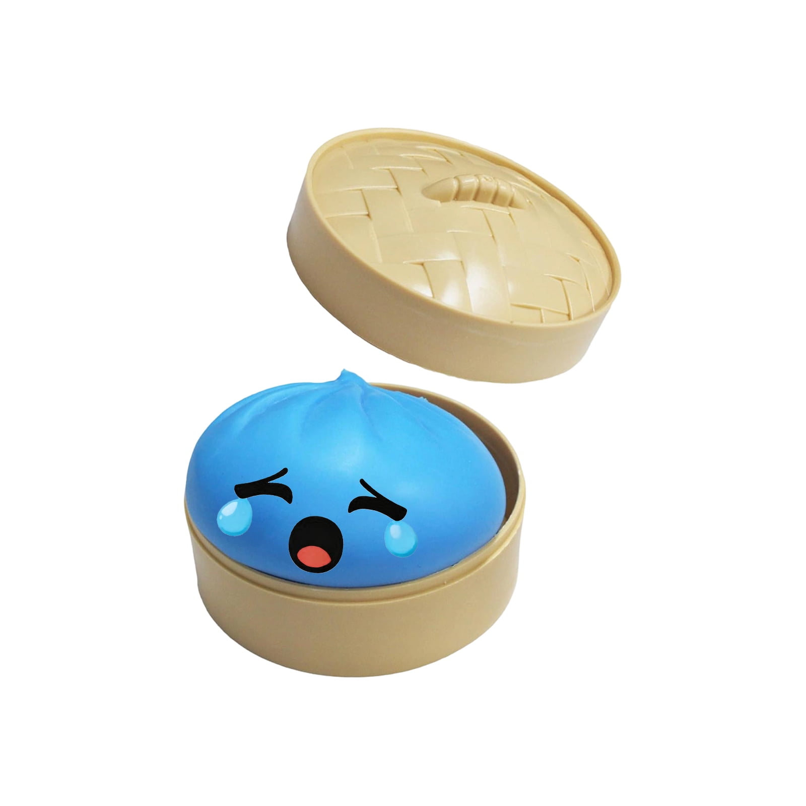 Glitter Colorful Dumpling Squishy, Cute Squishy Dumpling Large with Steamer, Squishy Dumpling Doll with Cute Expressions, Silicone Bun Sensory Fidget Dolls, Hand Pinching Decompression Dolls