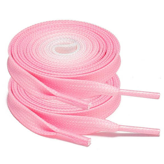 2Pair Flat Shoelaces Strings Replacement for Sneakers Running Shoes Boots Pink