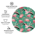 thumbnail image 3 of Yiaed Tropical Flamingo Print Leather Coasters for Drinks - Cup Coasters Coffee Table Kitchen Table Bar, Home & Office Gifts Handmade Drink Coasters-Round Shape, 3 of 6