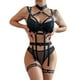 thumbnail image 1 of Gibobby Conjunto de lencería Sexy Ropa Lencería para Mujer Encaje Interior Halter Chemise V Cuello Camisón Sexy Ropa de Dormir Camisón Malla(Negro, M), 1 of 5