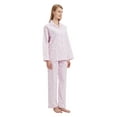thumbnail image 3 of GLOBAL Women's 100% Cotton Flannel Pajama Set - Cozy Winter 2-Piece Loungewear with Button-Down Top & Pants, Size S-3XL, 3 of 6