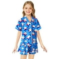 thumbnail image 1 of Kids' 4th Of July Printed Satin Pajama Set Short Sleeve, 1 of 4