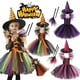 thumbnail image 2 of Disfraz de bruja de Halloween para niñas, traje de Cosplay para carnaval, Fiesta infantil, conjunto de ropa para niños, bolsa, sombrero, escoba, 2 of 5