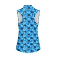 thumbnail image 2 of Whosucclay Palm Tree Hibiscus Design Athletic Shirt for Women, Breathable Zip Up for Golf Running, Stretchy Sleeveless Sleeveless Shirts, 2 of 8