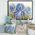 thumbnail image 2 of Blue Irises Blossoming Flowers 40 in x 30 in Framed Painting Canvas Art Print, by Designart, 2 of 5