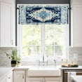 thumbnail image 3 of Vintage Ethnic Kitchen Valances for Windows 42x18 Inch Kitchen Curtains Valances Rod Pocket Boho Tribes Modern Blue Middle Century Bathroom Window Valances for Window Treatment Decor, 3 of 6
