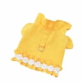 thumbnail image 2 of CBFFDC Pet Outfit White Flowers Decor Pet T shirt with Front Bowknot Ruffle Collar Spring Summer Puppy Tee Clothes, 2 of 6