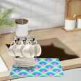 thumbnail image 6 of SKYSONIC Bright Neon Pattern Dish Drying Mat PU Leather Drying Pad for Kitchen Water Absorption Heat Resistant Home Decoration Mat 17.7×11.8 Inch, 6 of 6