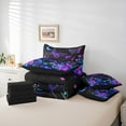 thumbnail image 6 of Manfei Teens Floral Butterfly 7 Pieces Bedding Comforter Set,Starry Sky Full Bedding Set Lightweight,Chic Flowers Fitted Sheet Flat Sheet,Breathable Home Decor,Reversible, 6 of 8