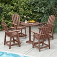 thumbnail image 2 of Costway 4 PCS Bar Stool HDPE Patio Chair with Armrest Footrest Home Indoor Outdoor Brown, 2 of 9