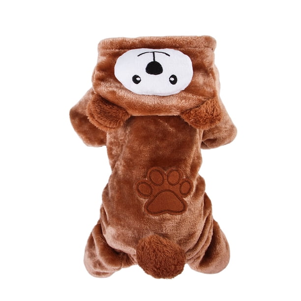 Abrigo de invierno para mascotas, ropa con diseño creativo de oso, disfraz de forro polar coral para perros (talla L)