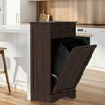 thumbnail image 6 of HARIPUL 13 Gallon Trash Cabinet for Kitchen, Laundry Hamper Pet Proof Hidden Trash Can Cabinet,Brown, 6 of 8