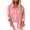 Z25-Pink, variant on Women's Linen Blend Button-Down Shirt, Roll-Up Sleeve Collared Blouse with Chest Pockets, Loose Fit Casual Summer Top