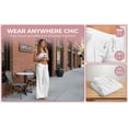 thumbnail image 4 of Titcea Linen Pants Women Drawstring Elastic High Waisted Wide Leg Flowy Palazzo with Pockets Summer Boho Casual Travel Vacation Pants White L, 4 of 6