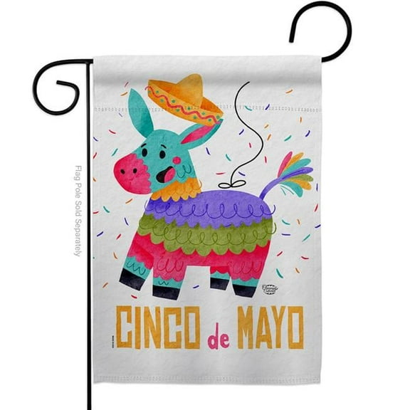 Ornament Collection G192505-BO Fiesta of Mayo Summertime Cinco de 13 x 18.5 in. Double-Sided Decorative Vertical Garden Flags for House Decoration Banner Yard Gift