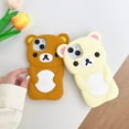 thumbnail image 4 of Ultra Thick Soft Silicone Case for Apple Teddy Bear Animal 3D Cartoon Japanese Cute Lovely Adorable Kawaii Kids Girls Women (Beige, for iPhone 15 Pro), 4 of 7