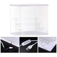 thumbnail image 5 of Unique Bargains Clear Acrylic Display Case with LED Light 3 Tier Dustproof Boxes for Collectibles(12.6x9.45x11.81)White, 5 of 7