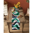 thumbnail image 5 of Table Runner Dresser Scarves 90 Inch Long, Twist Lines Abstract Art Linen Dining Table Runners Modern Colorful Wave Stripes Tabletop Scarf for Wedding Holiday Party Kitchen, 5 of 7