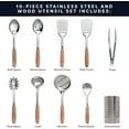 thumbnail image 3 of Stainless Steel Kitchen Utensils Set - Nonstick Stainless Steel Cooking Utensils Set - Heat Resistant Kitchen Essentials & Metal Kitchen Gadgets, 3 of 7