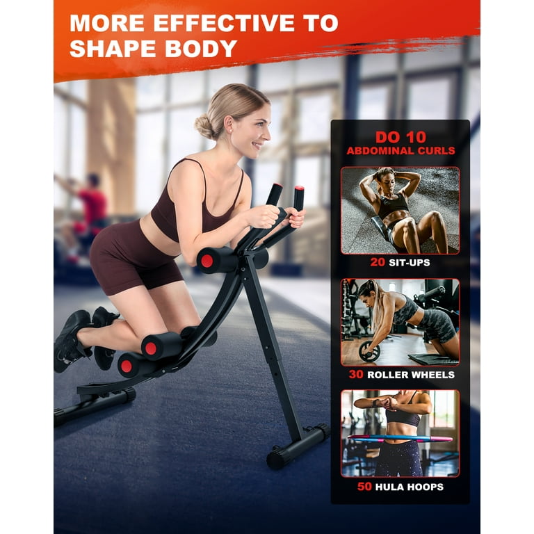 GIKPAL Foldable Ab Machine Home Gym Equipment Max 440lbs with LCD Display Walmart