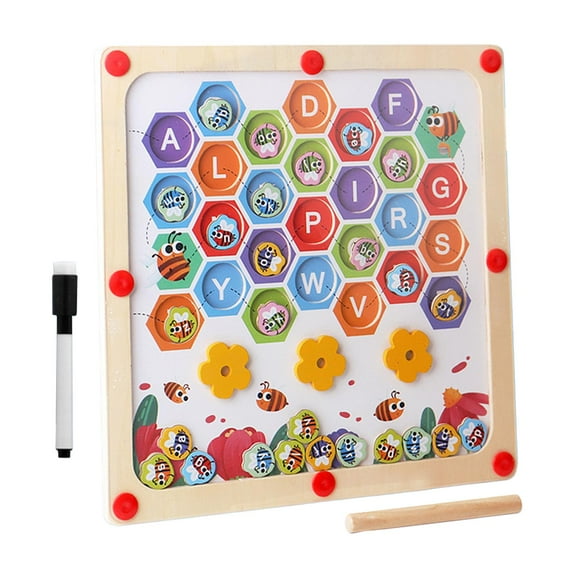 Wooden Board Puzzle Matching Game Letters Cognition Early Learning Blackboard Educational Drawing Toy for Teaching Outdoor Birthday Yotijar juego de rompecabezas de bloques