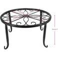 thumbnail image 2 of Estante redondo para plantas, soporte de metal resistente, diseño con patrón de flores, soportes versátiles para interiores y exteriores, jardines, balcones y oficinas, paquete de 4, 2 of 5