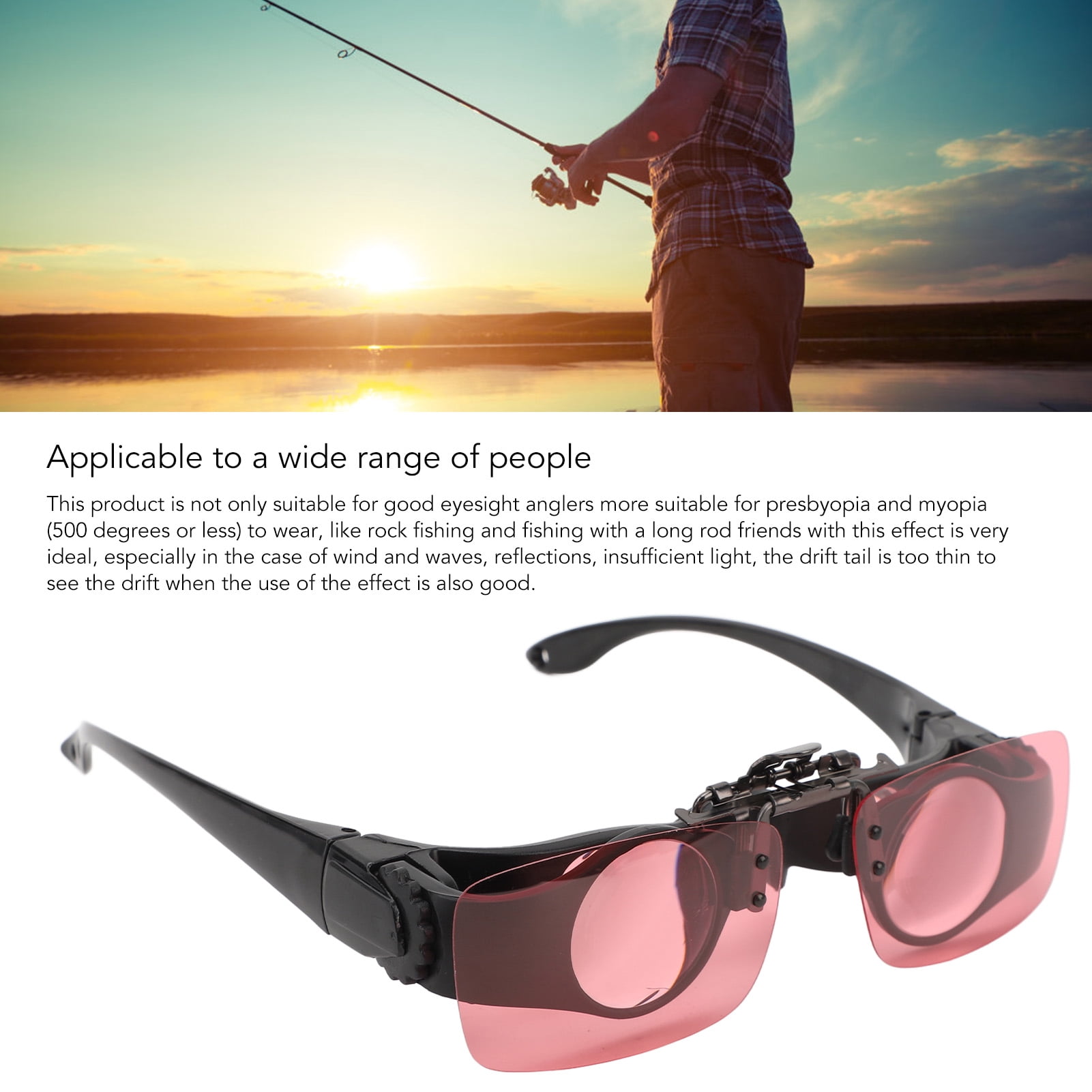 Fishing Binocular Glasses Hands Free 8x Zoom Manual Focus HD Green Film Ergonomic Nose Rest with CPL Filters Fishing Telescope Glasses for Concert