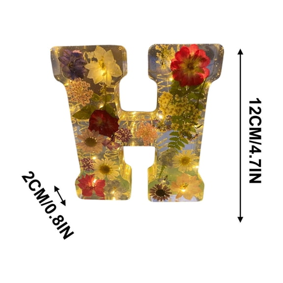 Tainini 26 Initial Resin Night Floral Light,Flower Letters with LED Light for Mother, Birthday Gift Her, Mother's Day Gifts