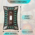 thumbnail image 3 of Single Toggle Switch Decorative Wall Plate – 1-Gang Light Switch Cover in Southwest Tooled Leather and Hand-Painted Faux Turquoise Gemstone Design – Rustic Western & Southwestern Home Décor, 3 of 7