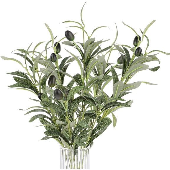 11 Inch Olive Branches for Vases, 5 PCS Artificial Plants Olive Tree Branches Faux Olives Leaves Stems Artificial Indoor Greenery for Centerpieces Decor Wedding Greenery Home Party Decor