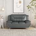 thumbnail image 3 of Uspridefurniture Sanuel Faux Leather Pillow Top 2Pcs Living Room Sets, Gray, 3 of 6