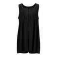 thumbnail image 7 of Feancey Womens Denim Romper Shorts Baggy Casual Sleeveless Tie Front Overalls Summer V Neck Jean Jumpsuits with Pockets Black S, 7 of 7