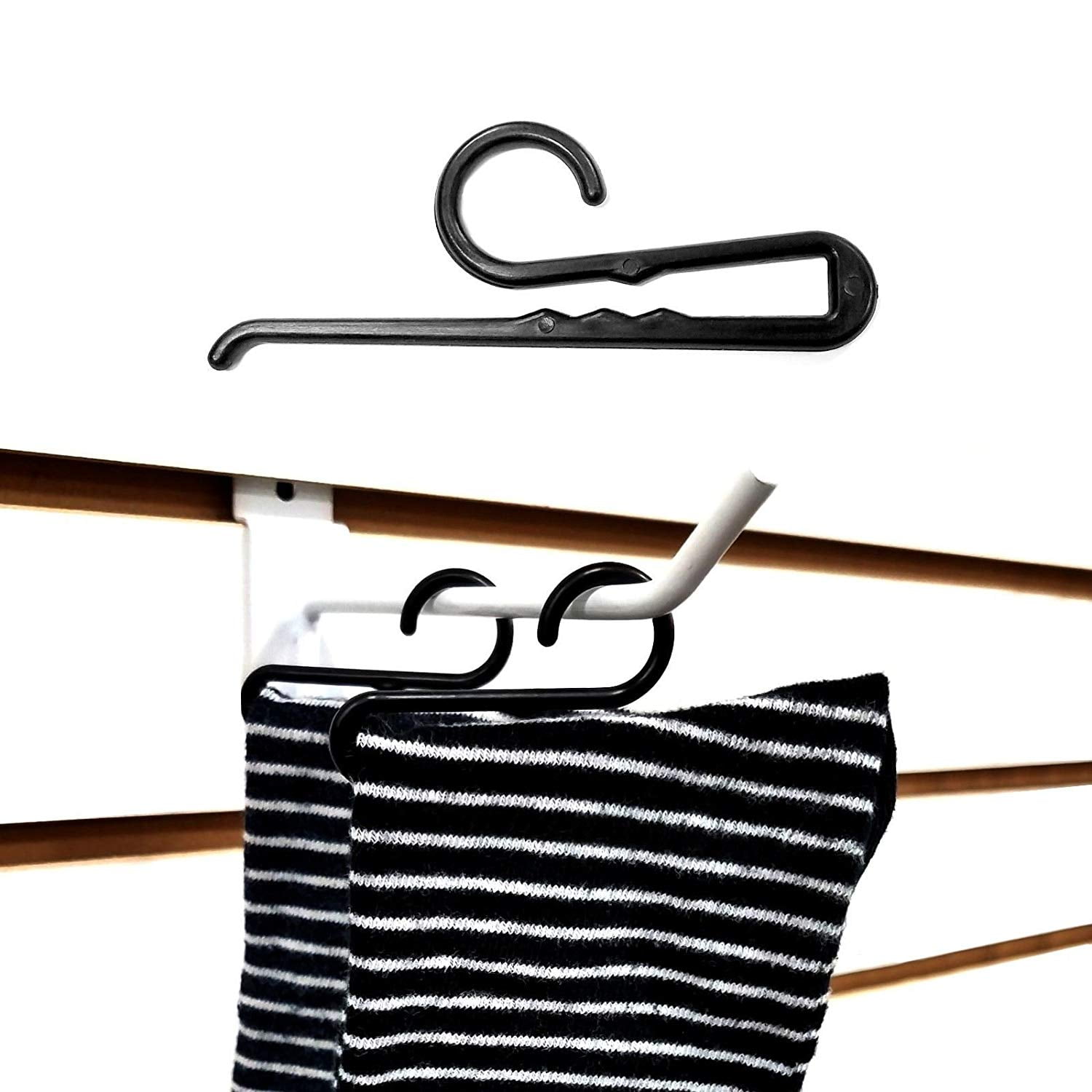 50 Qty Black Plastic Sock Hanger Hook Retail Shopping Supply 